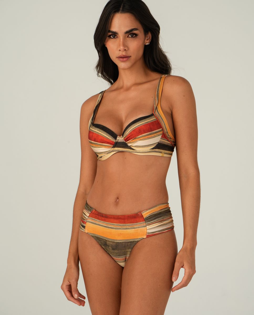Cueca de Biquíni Culotte Estampada Multicolor-2