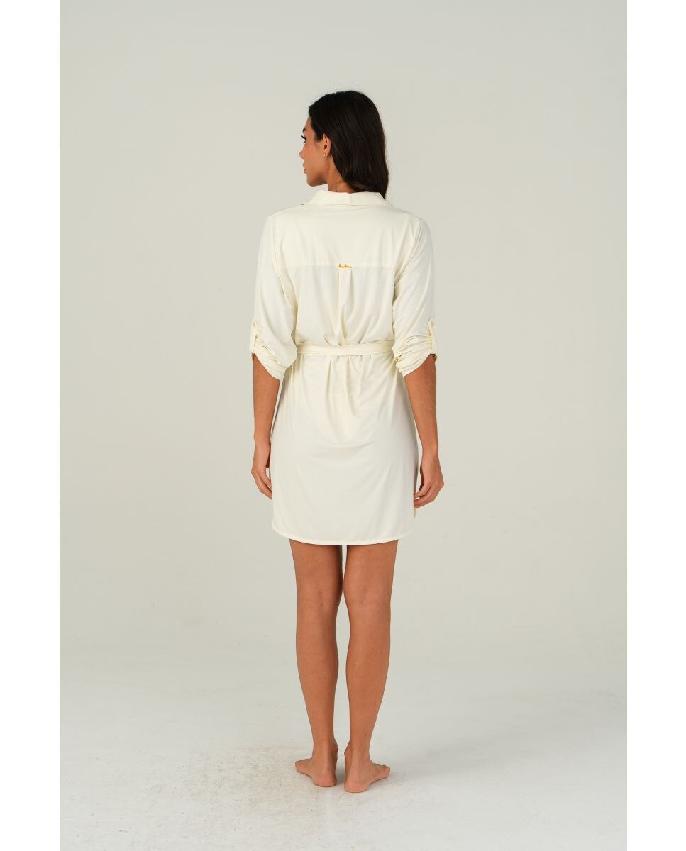 Kaftan de Praia Azul / Branco-2