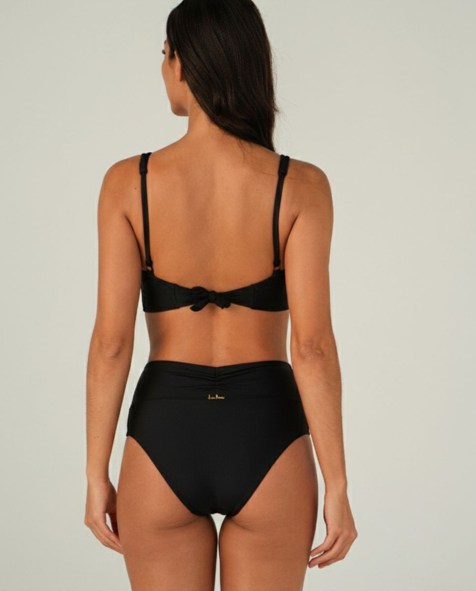 Top de Biquíni Desportivo Liso com Forro Preto-3