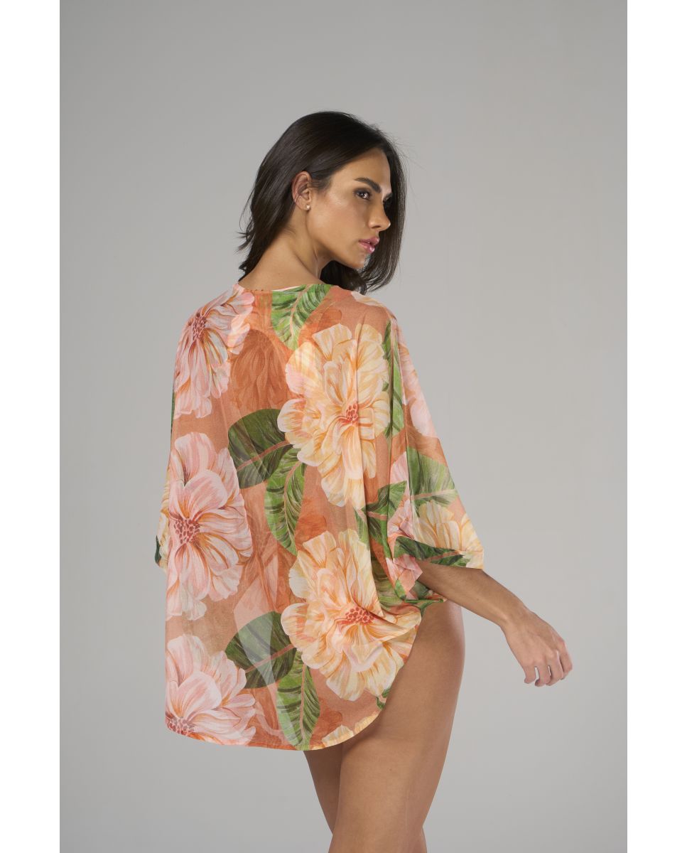 Fato de Banho Brasileiro Estampado com Forro Rosa / Verde-2