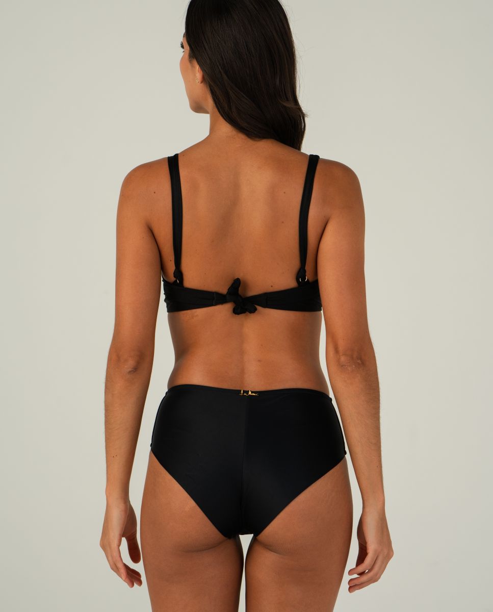 Top de Biquíni Desportivo Liso com Forro Preto-3