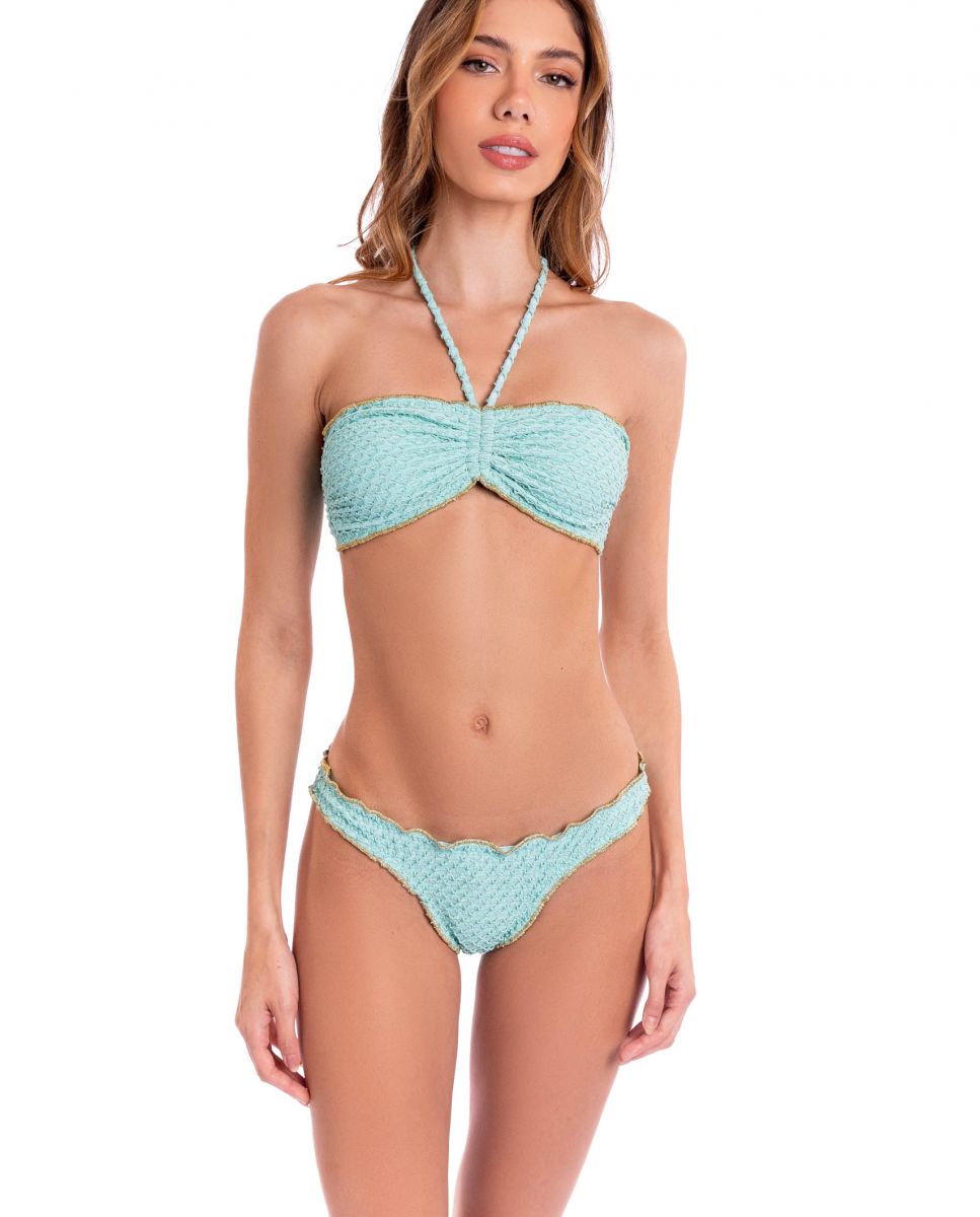 Imagem 0 de Conjunto de Biquíni Completo com Soutien Bandeau e Gola Brasileira