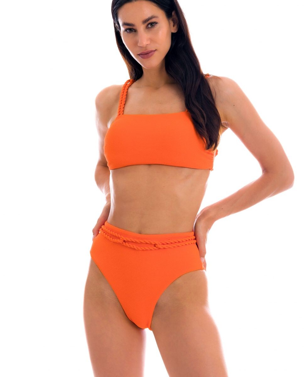 Cueca de Biquíni Culotte Lisa Laranja-2