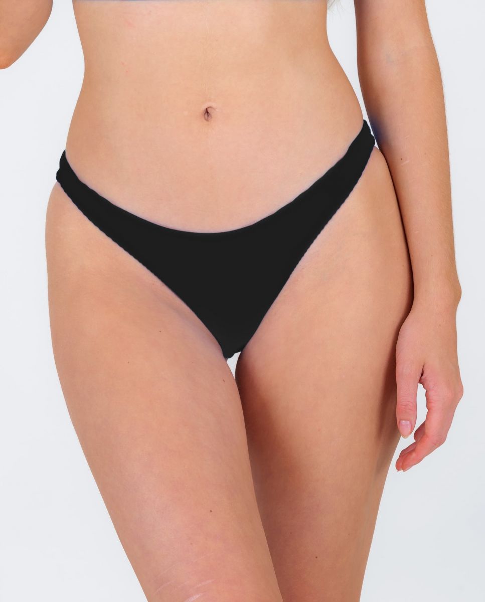 Cueca de Biquíni Brasileira Lisa Preto-2