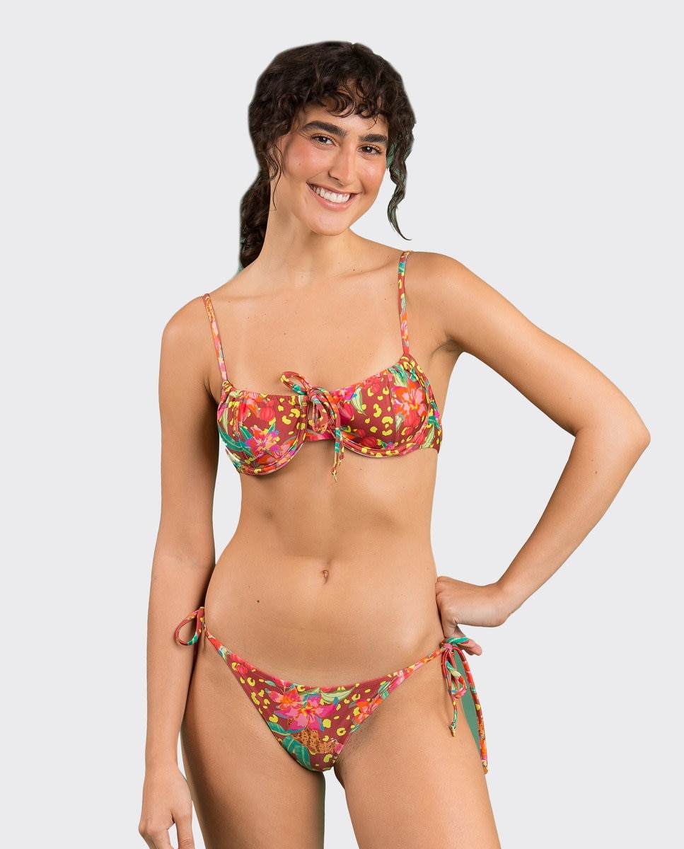Top de Biquíni Balconette Estampado com Forro Brilhante-2