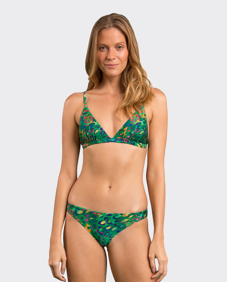 Cueca de Biquíni Brasileira Estampada Verde-claro-2