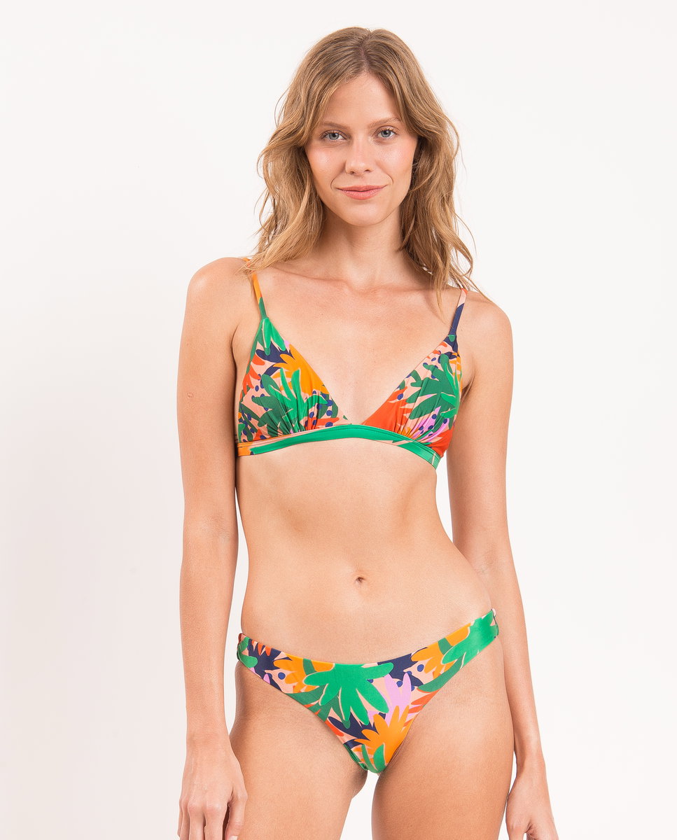 Cueca de Biquíni Brasileira Estampada Verde-claro-2