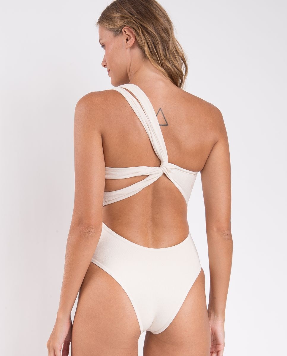 Fato de Banho Assimétrico Liso Natural-3