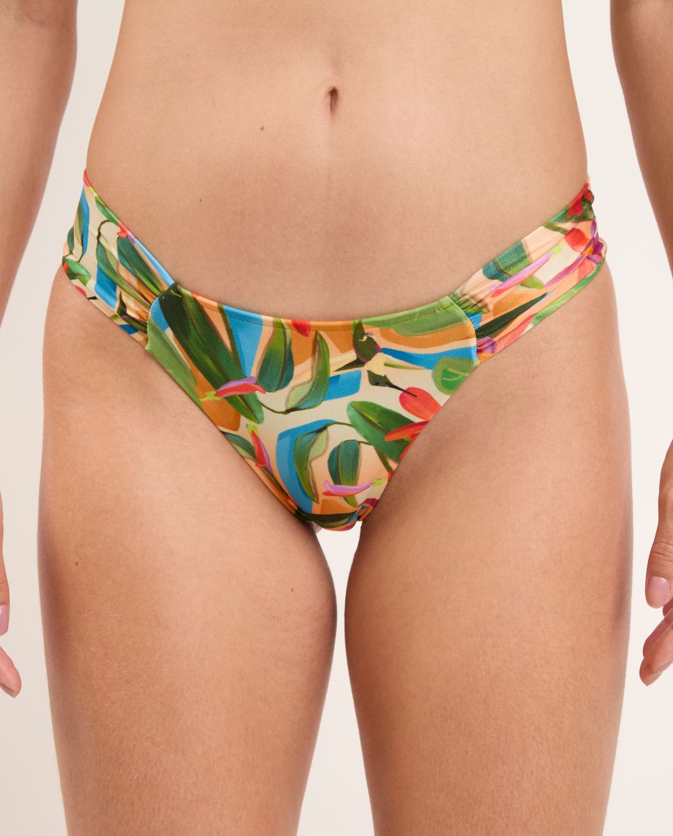 Cueca de Biquíni Brasileira Estampada Verde-1