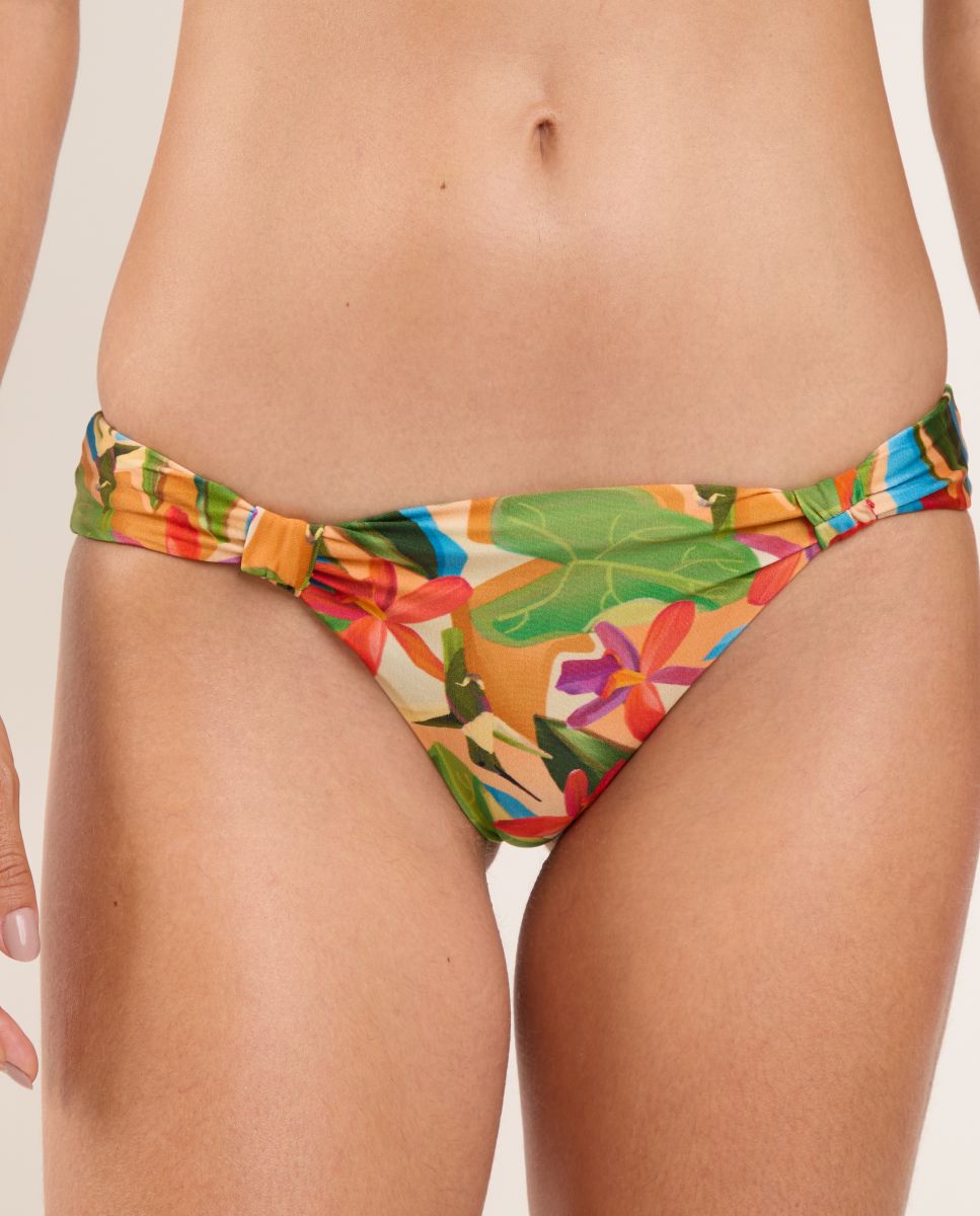 Cueca de Biquíni Brasileira Estampada Laranja-1