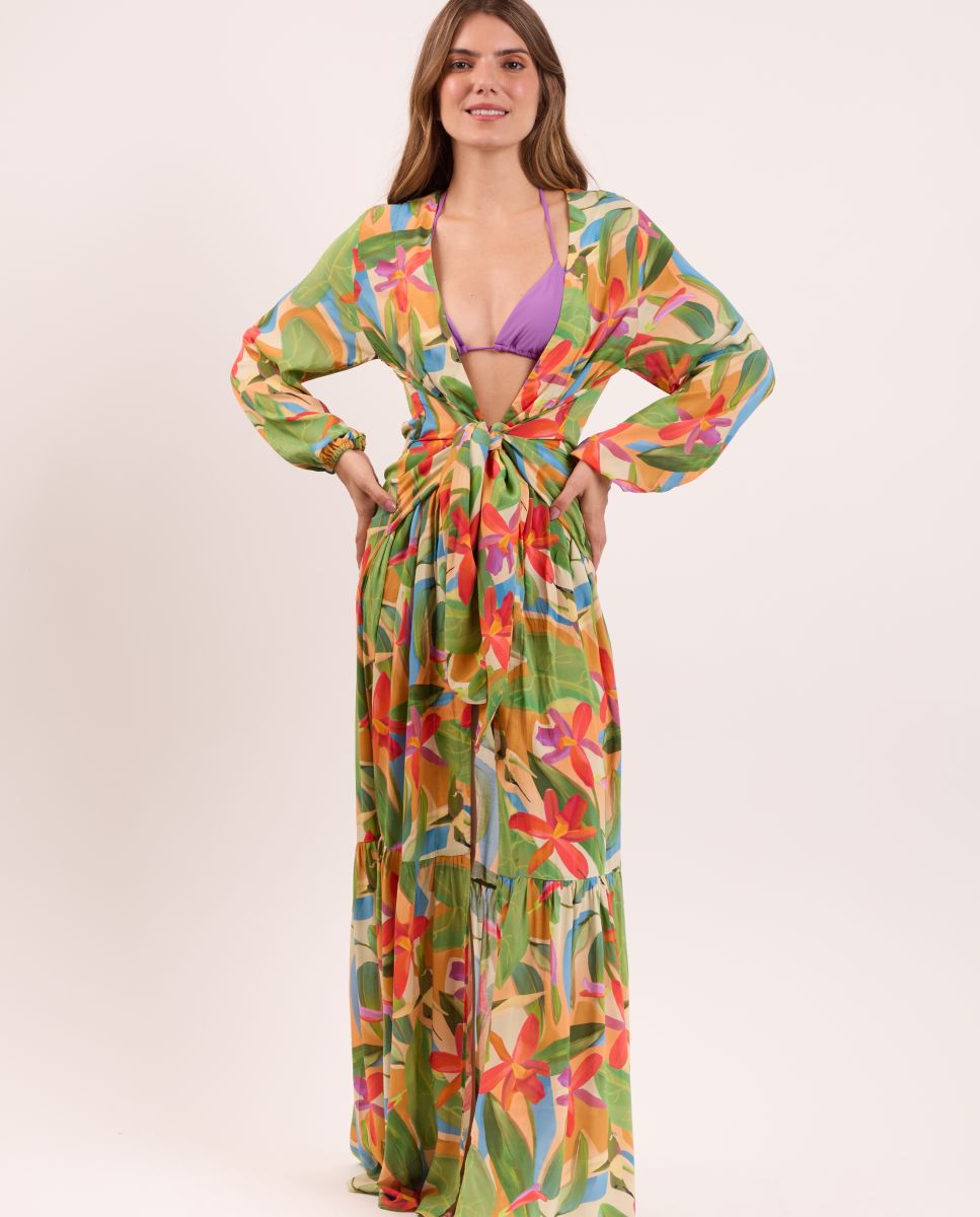 Vestido de Praia Maxi Multicolor-1