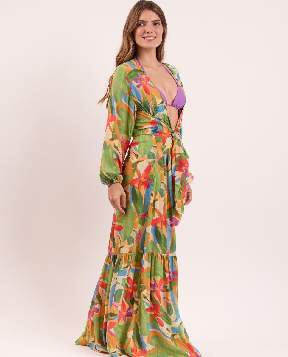 Vestido de Praia Maxi Multicolor-3