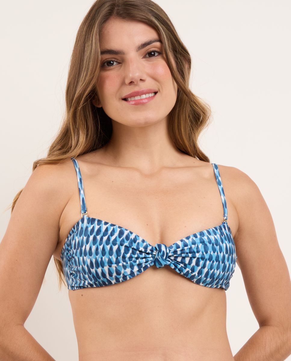 Imagem 0 de Top de Biquíni Bandeau Estampado com Forro