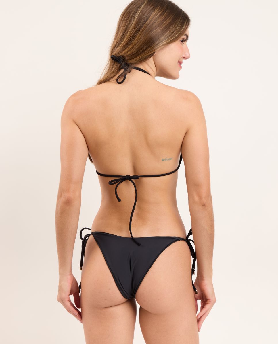 Cueca de Biquíni com Laço Lisa Preto-3