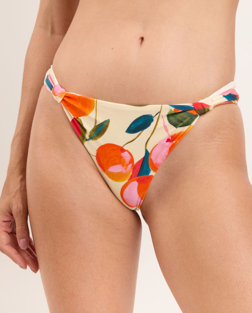 Cueca de Biquíni Brasileira Estampada Bege-1
