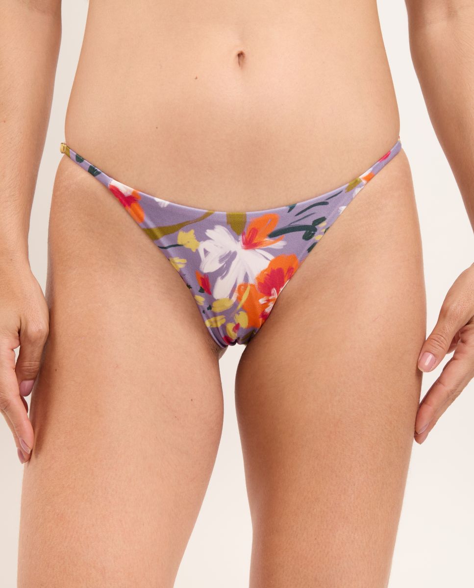Cueca de Biquíni Brasileira Estampada Roxo-1