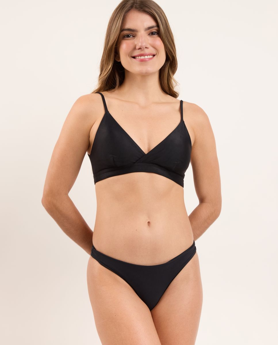 Cueca de Biquíni Brasileira Lisa Cinzento-claro-2