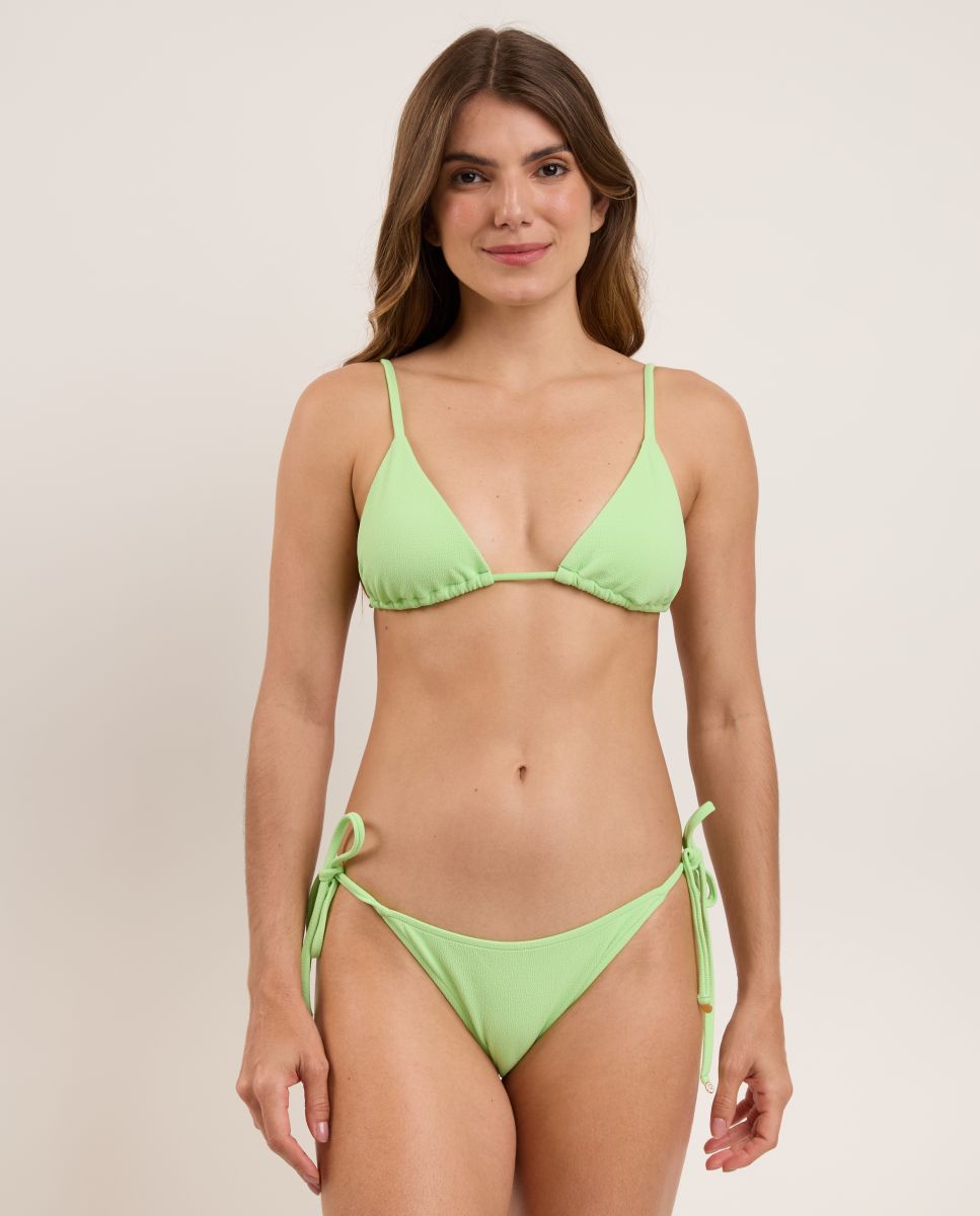 Cueca de Biquíni com Laço Lisa Verde-menta-2