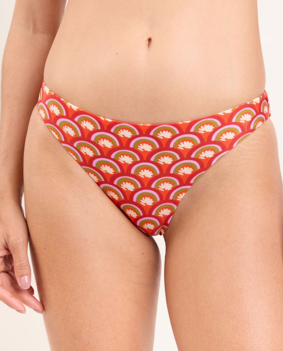 Cueca de Biquíni Brasileira Estampada Vermelho-1