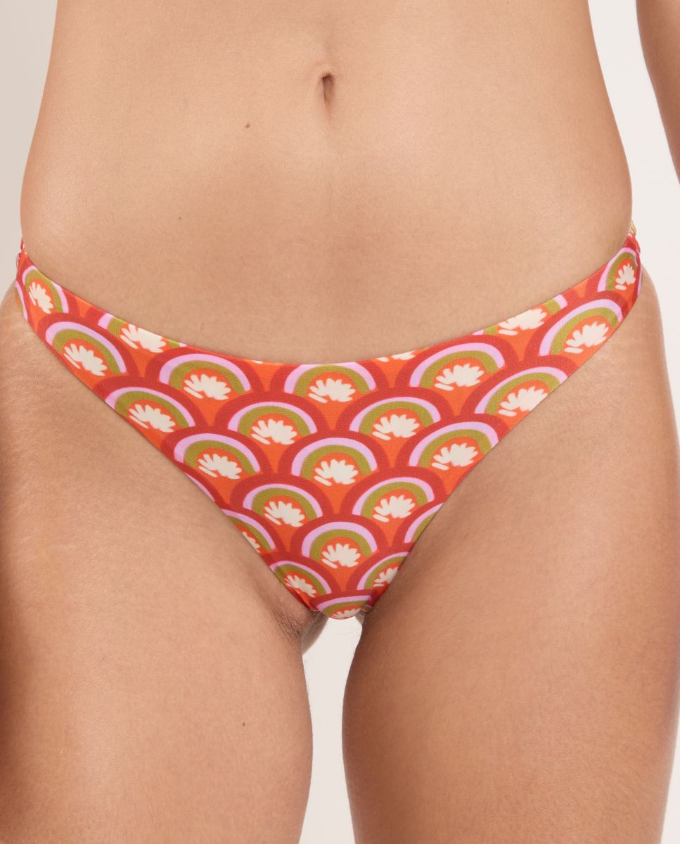 Cueca de Biquíni Brasileira Estampada Vermelho / Branco-1