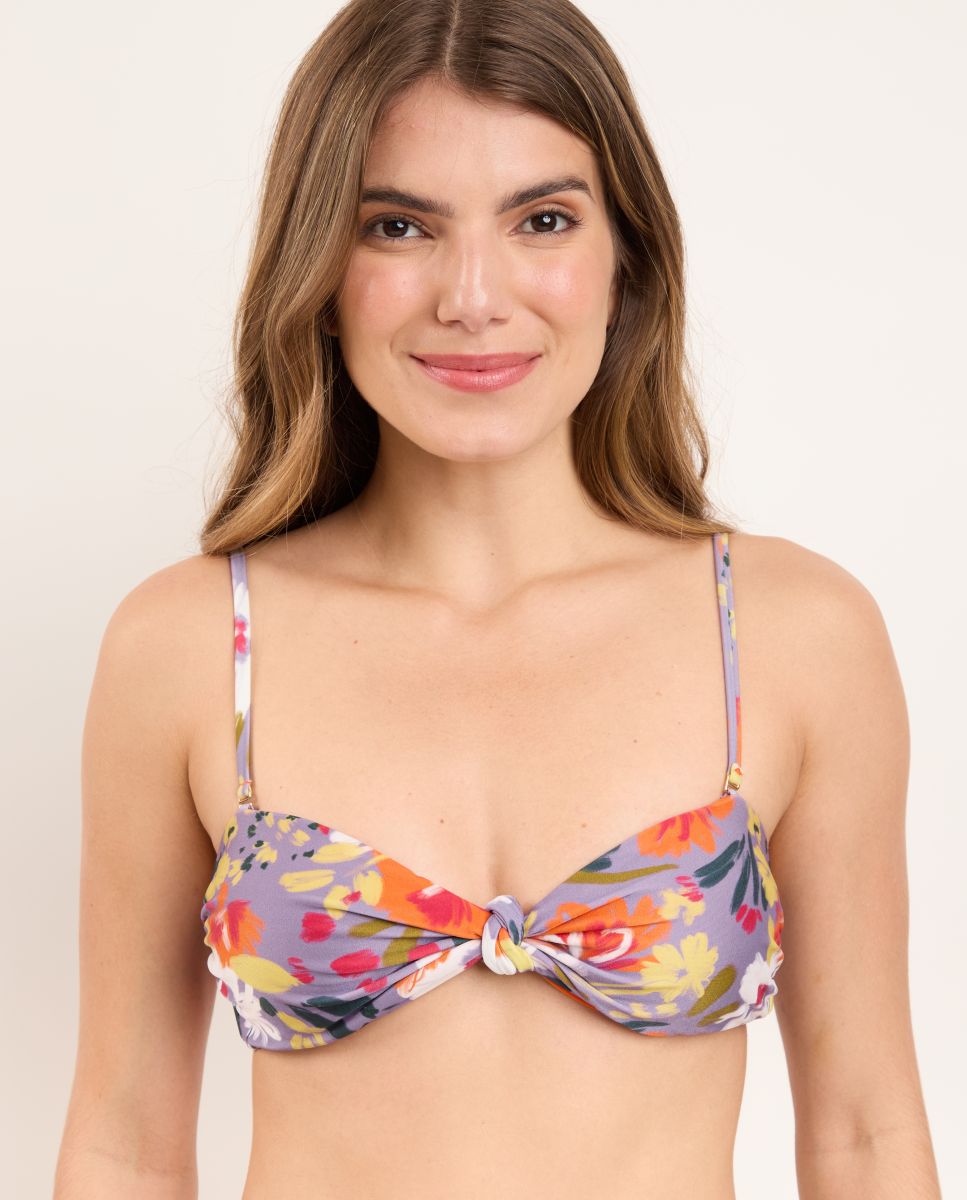 Imagem 0 de Top de Biquíni Bandeau Estampado com Forro