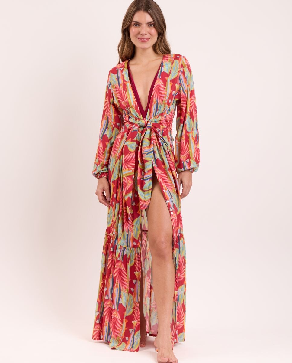 Vestido de Praia Laranja-1