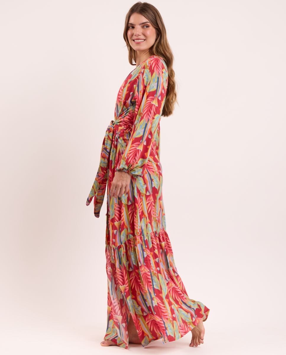 Vestido de Praia Laranja-3