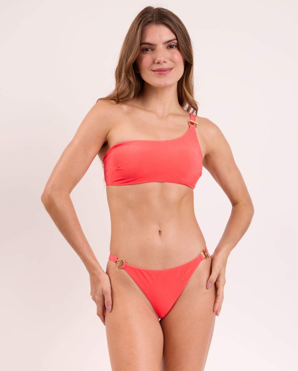 Cueca de Biquíni Brasileira Lisa Vermelho-2