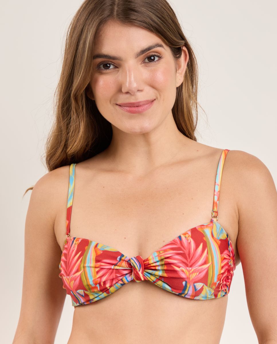 Imagem 0 de Top de Biquíni Bandeau Estampado com Forro