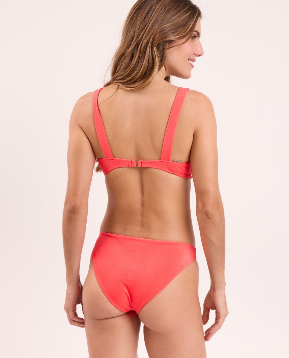 Cueca de Biquíni Brasileira Lisa Coral-3
