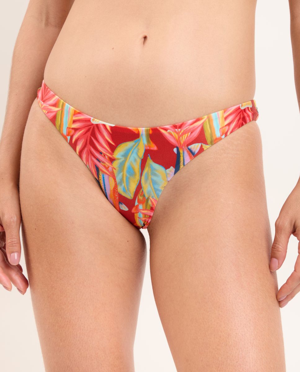 Cueca de Biquíni Brasileira Estampada Vermelho-1