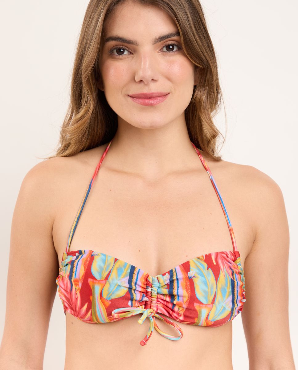 Imagem 0 de Top de Biquíni Bandeau Estampado com Forro