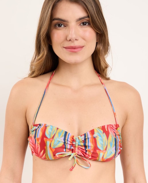 Imagem 0 de Top de Biquíni Bandeau Estampado com Enchimento