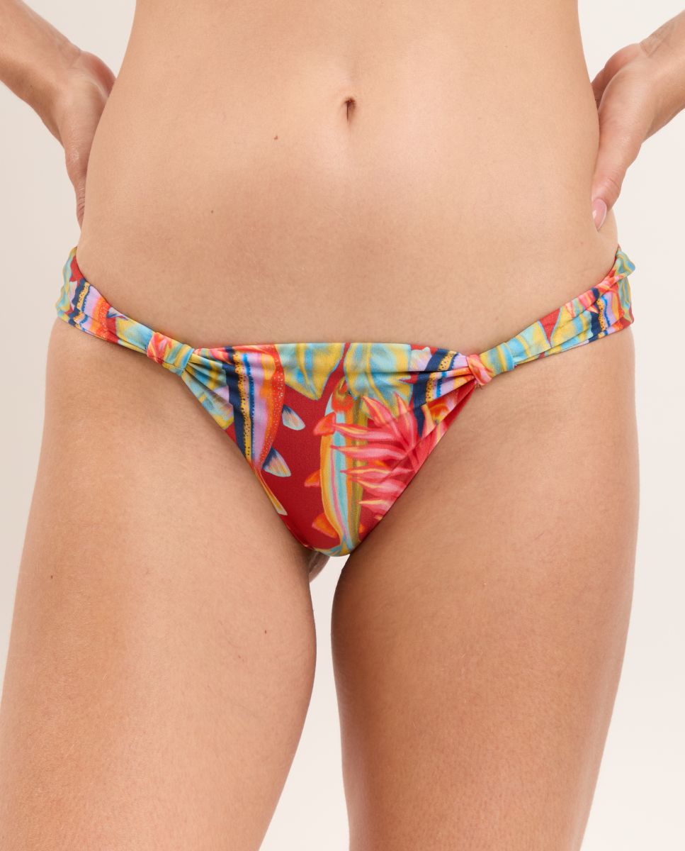 Cueca de Biquíni Brasileira Estampada Vermelho-1