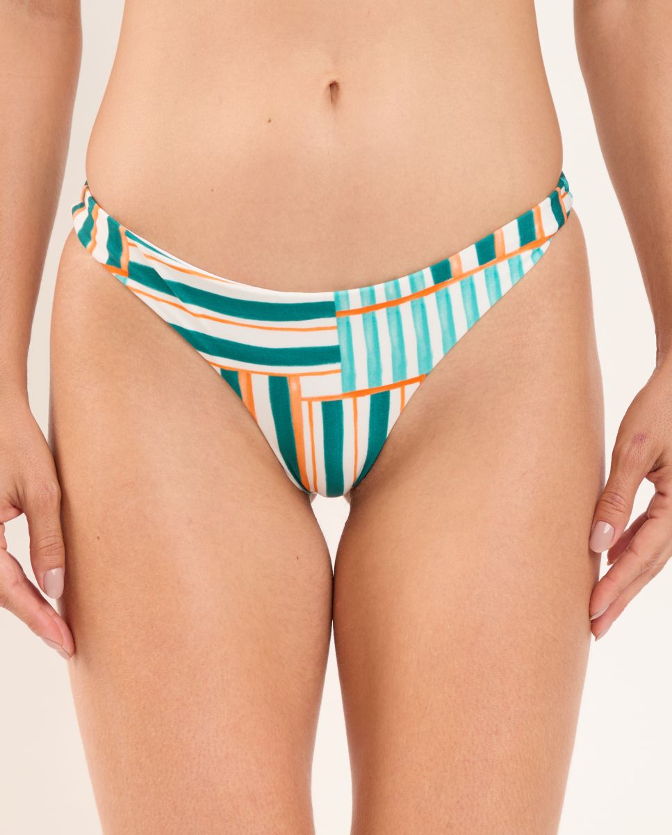 Cueca de Biquíni Brasileira Estampada Verde-1