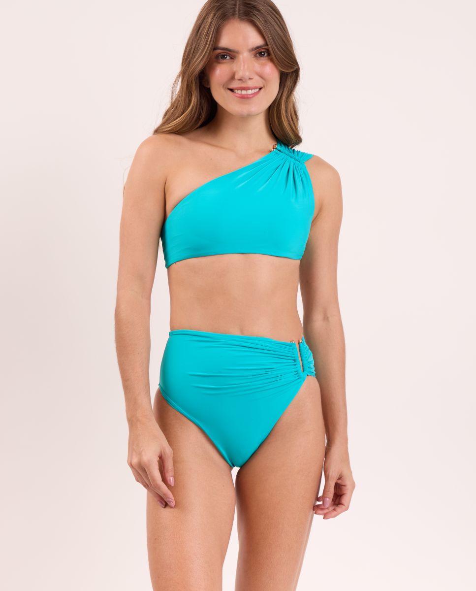 Cueca de Biquíni Culotte Lisa Azul-turquesa-2
