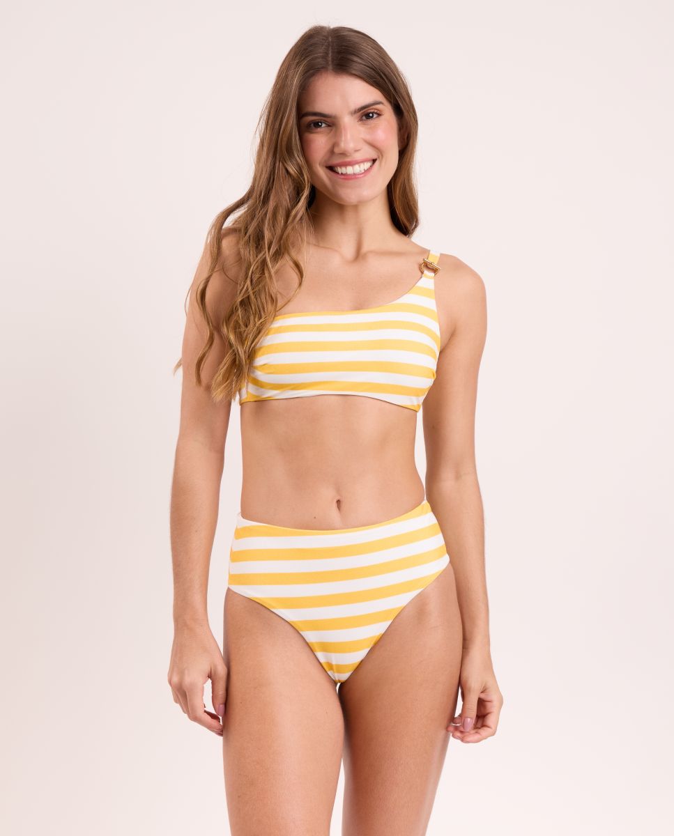 Cueca de Biquíni Culotte Estampada Bicolor-2