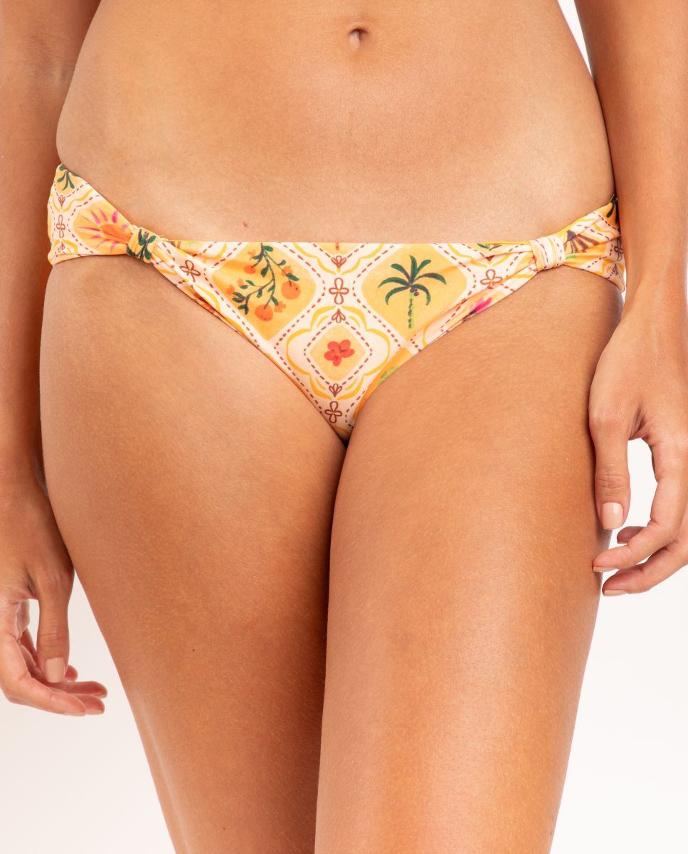 Cueca de Biquíni Brasileira Estampada Bege-1