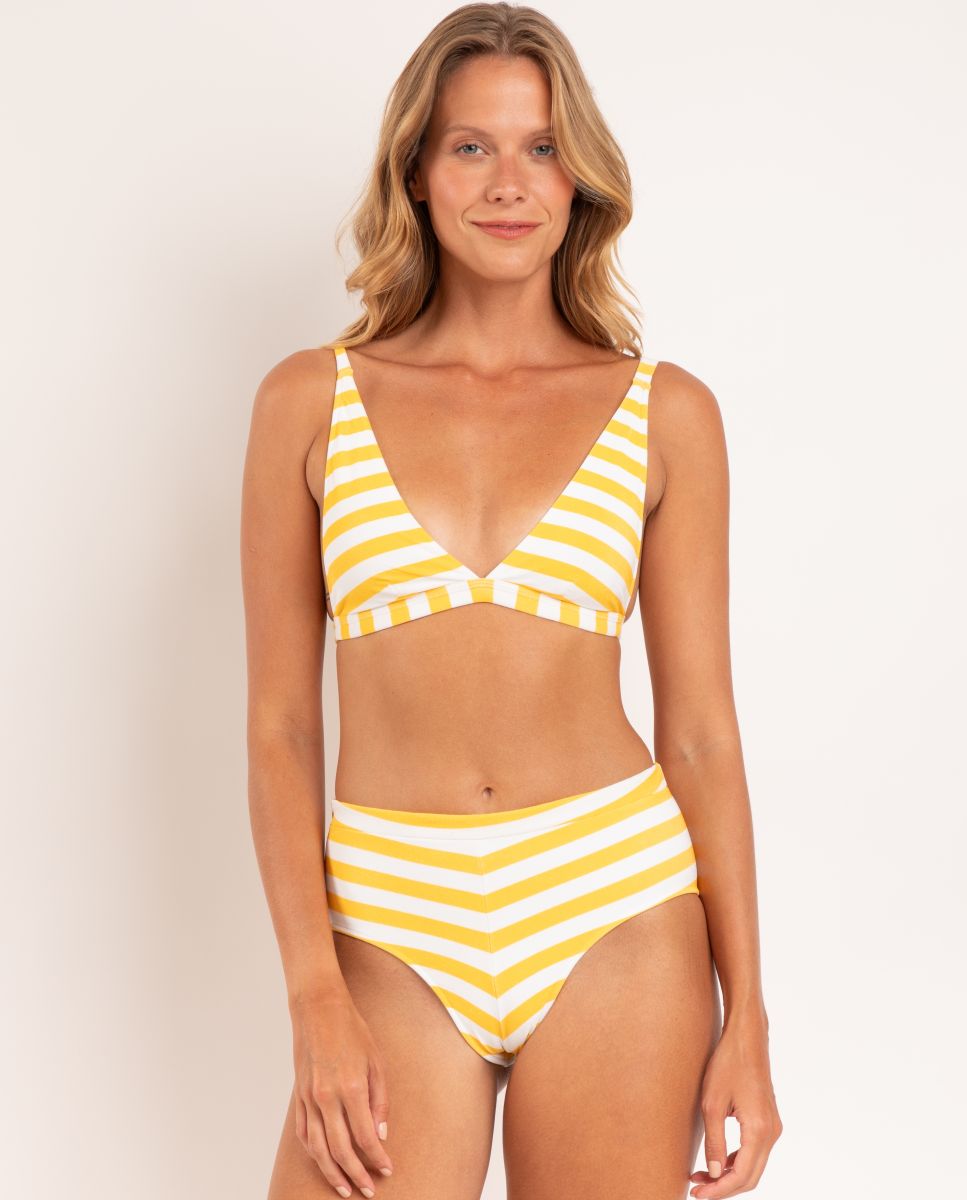 Top de Biquíni Triângulo Estampado com Forro Bicolor-2