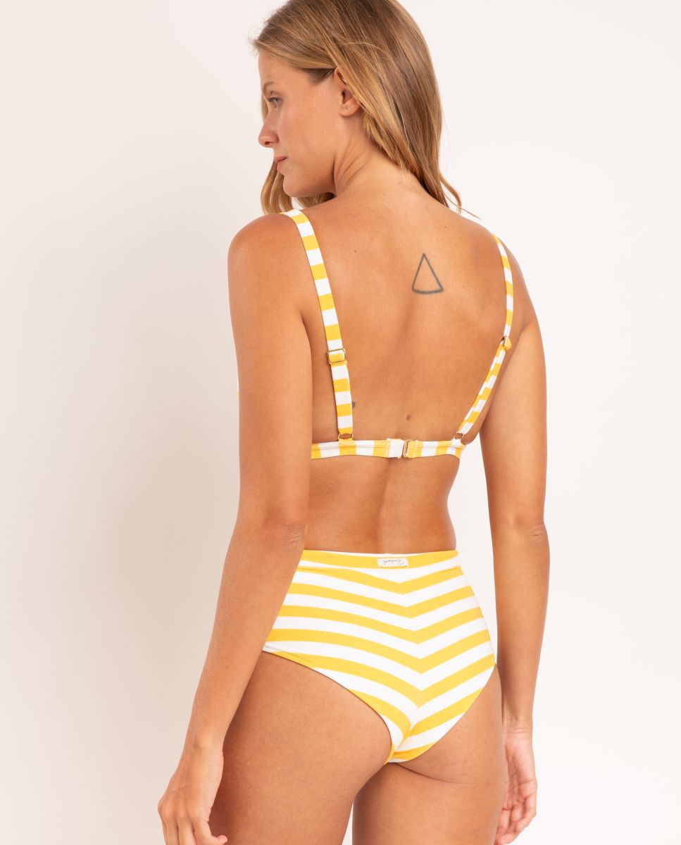 Top de Biquíni Triângulo Estampado com Forro Bicolor-3