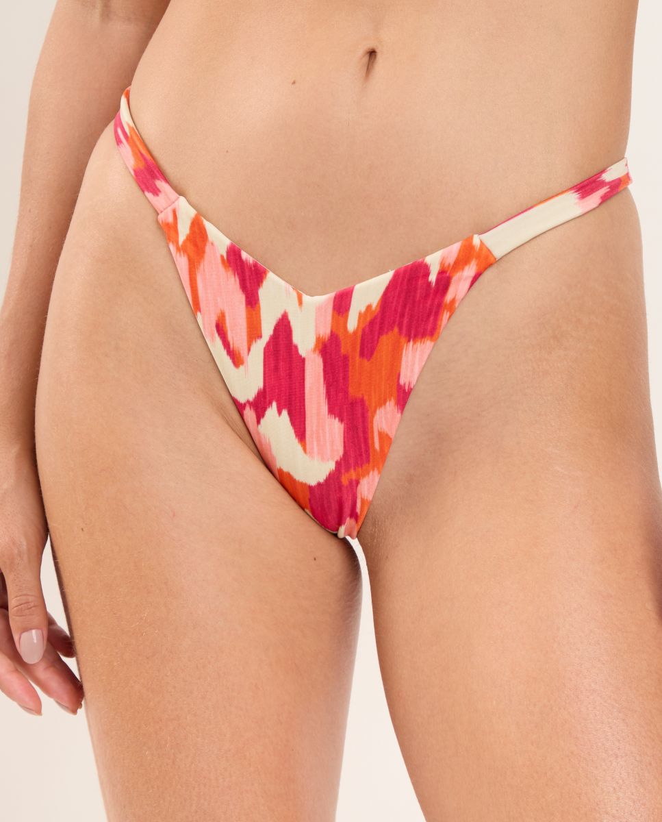 Cueca de Biquíni Brasileira Estampada Vermelho / Branco-1