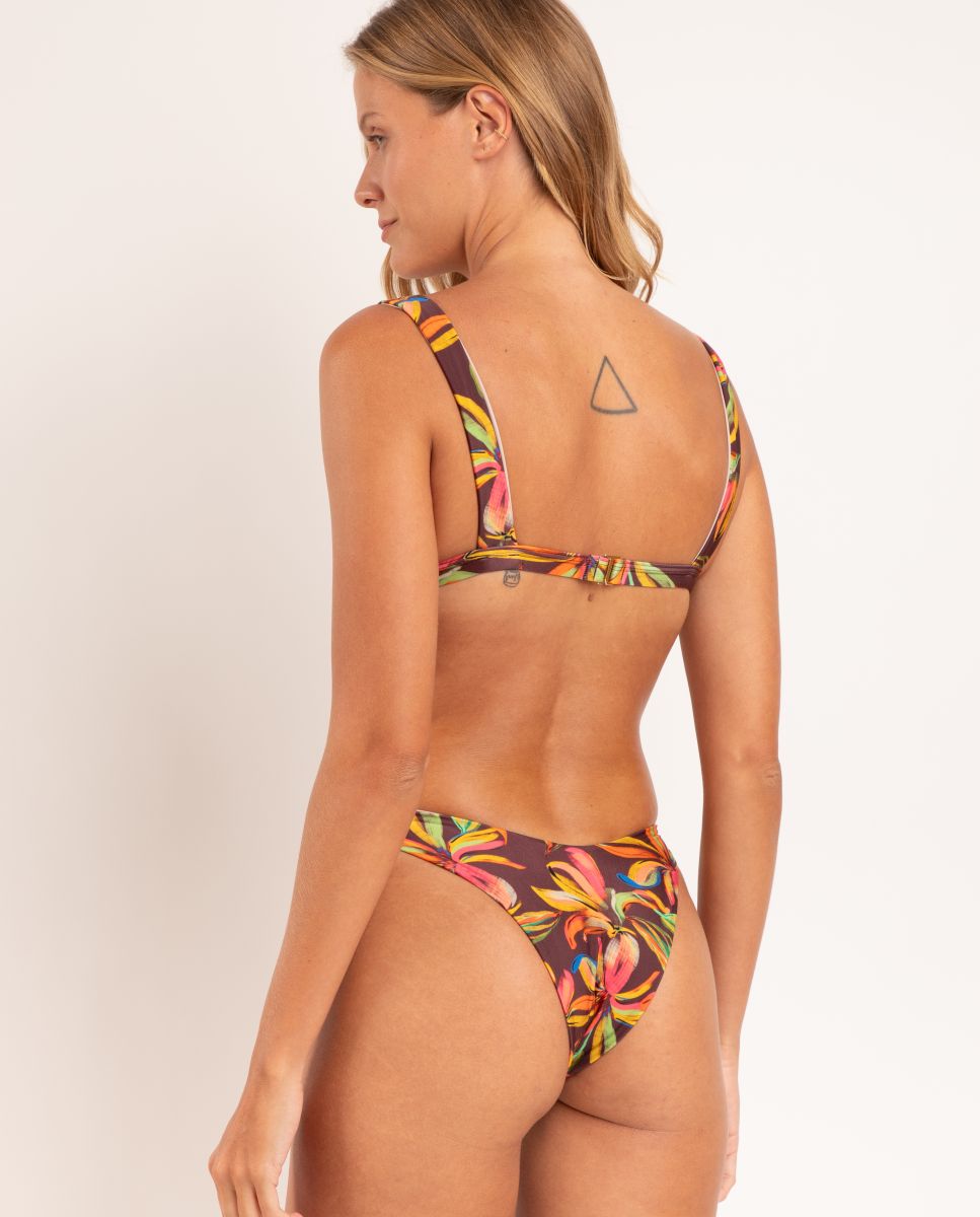 Cueca de Biquíni Brasileira Estampada Laranja-3