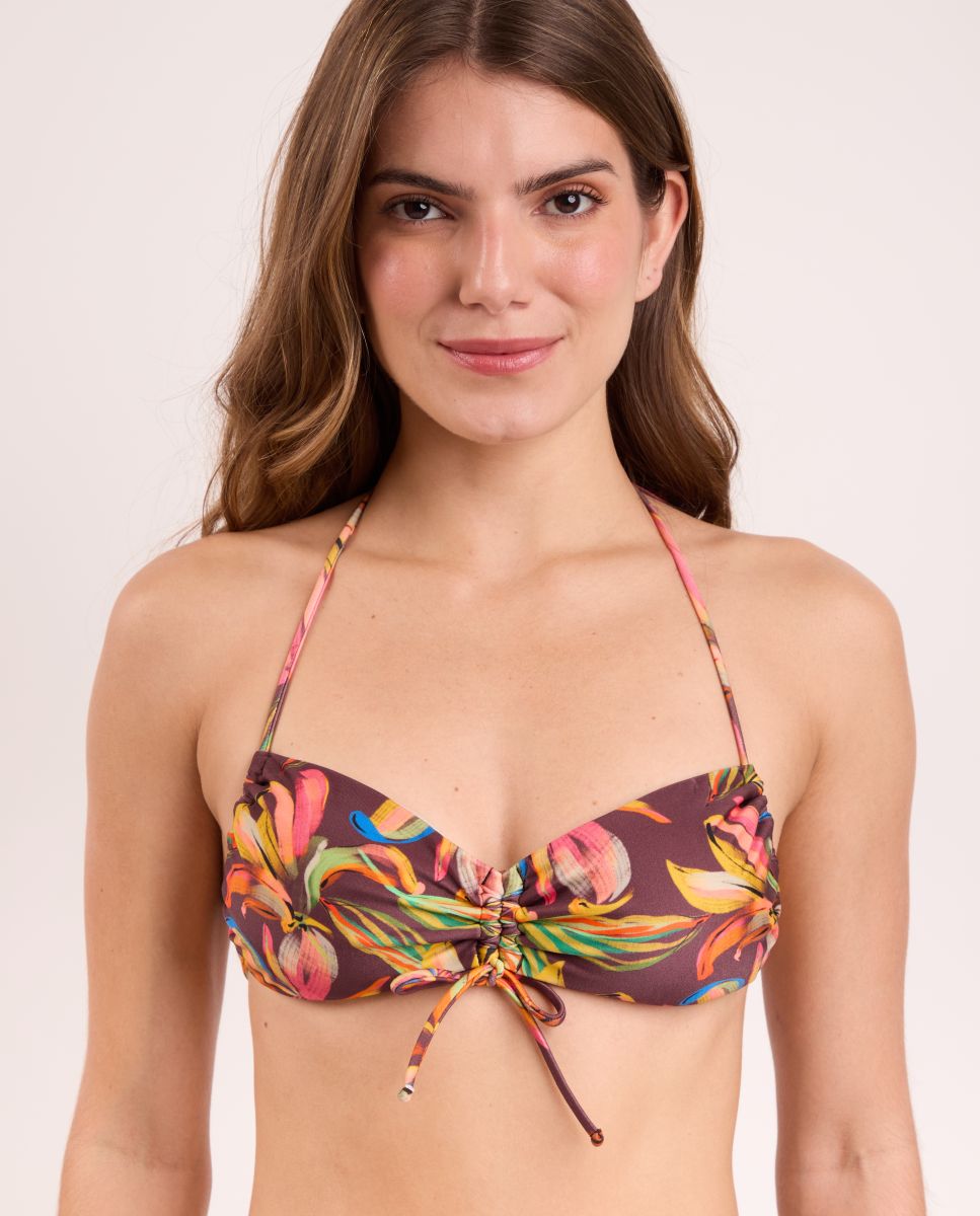 Imagem 0 de Top de Biquíni Bandeau Estampado com Forro