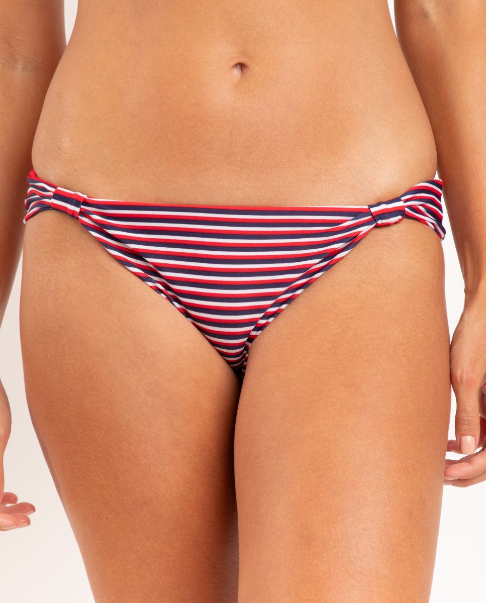 Cueca de Biquíni Brasileira Estampada Vermelho / Azul-marinho-1