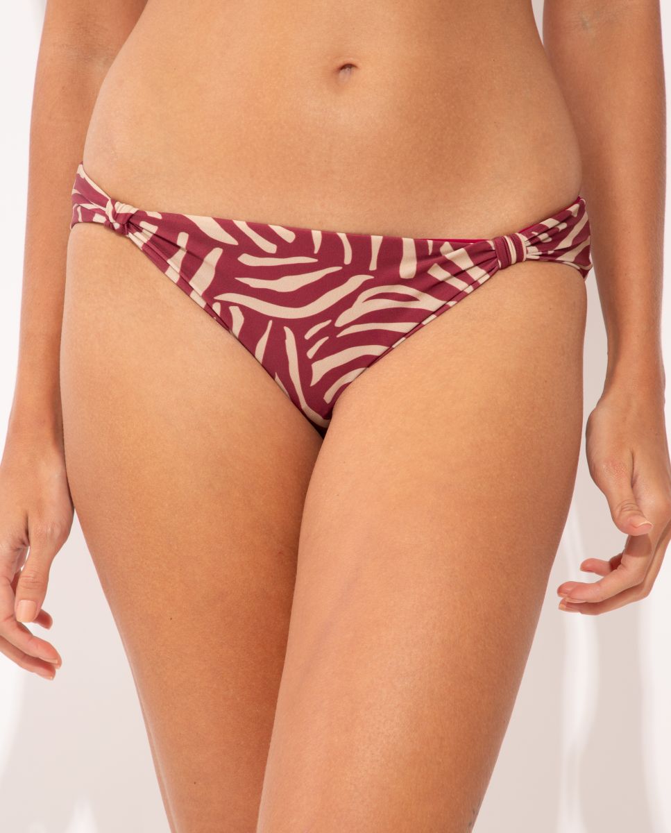 Cueca de Biquíni Brasileira Estampada Borgonha-1