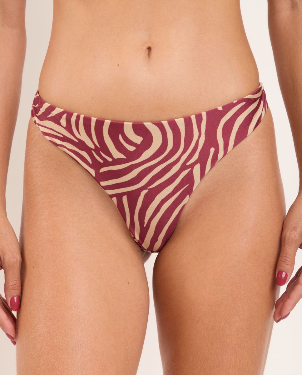 Cueca de Biquíni Brasileira Estampada Borgonha-1