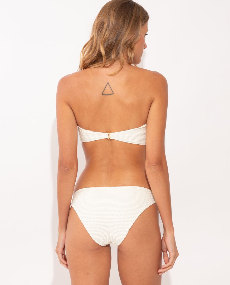 Cueca de Biquíni Brasileira Lisa Branco-marfim-3