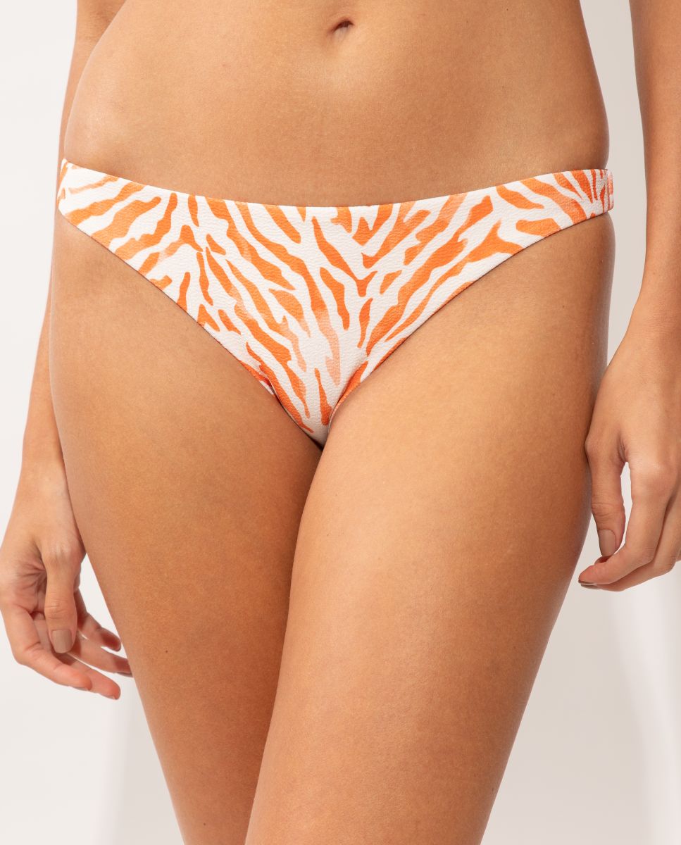 Cueca de Biquíni Brasileira Estampada Laranja-claro-1