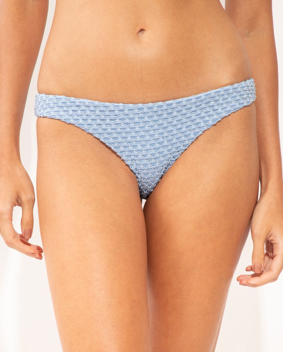 Cueca de Biquíni Brasileira Lisa Azul-acinzentado-1
