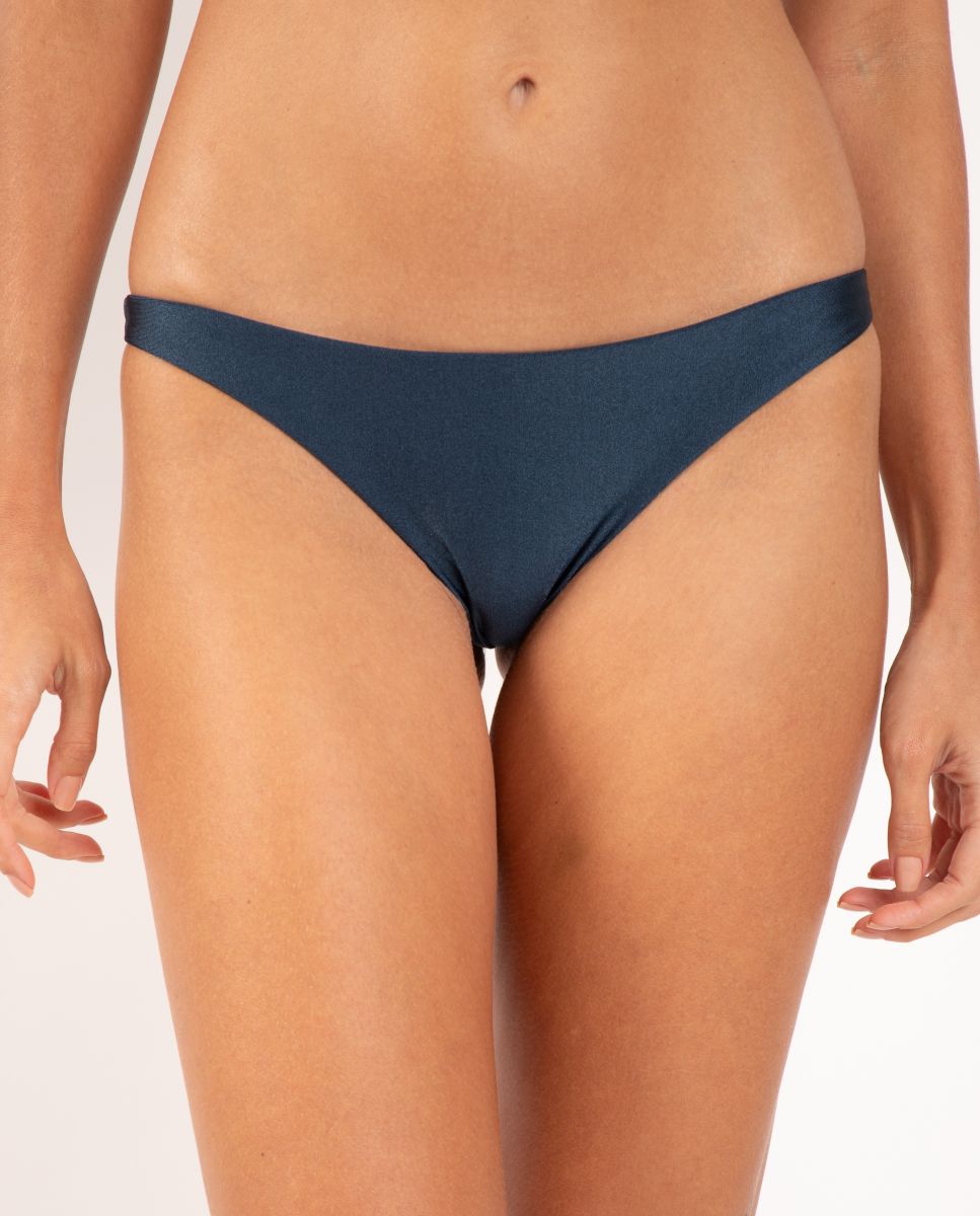 Cueca de Biquíni Brasileira Lisa Azul-escuro-1